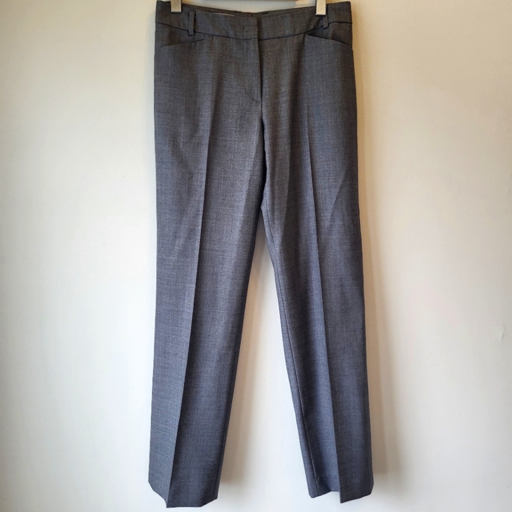 René Lezard Straight Leg Wool Gray Trousers Size 36